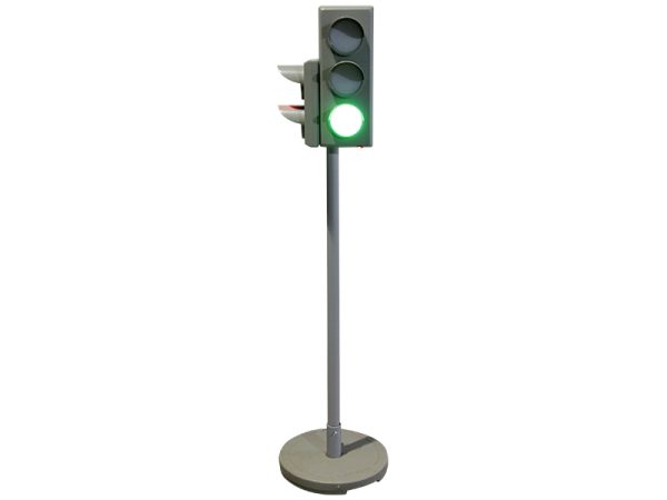 Электрифицированная модель транспортного и пешеходного светофоров на стойке и основании со звуковым сигналом для слепых и слабовидящих пешеходов