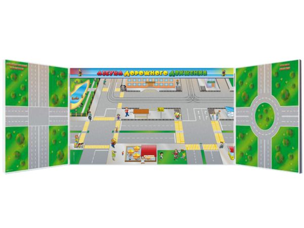 Панорамная трехэлементная комбинированная магнитно-маркерная доска "Азбука дорожного движения"